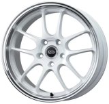Enkei PF01SS 17x9 5x114.3 48mm Offset 75mm Bore Diameter White with Machined Lip Wheel thumbnail 5
