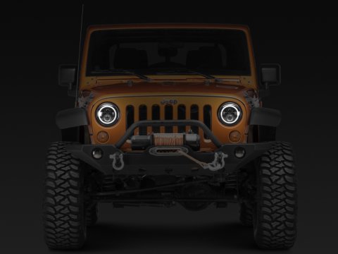 Raxiom 97-18 Jeep Wrangler TJ/JK Axial Halo Headlights w/ DRL Amber Signals- Black Hsng (Clear Lens) thumbnail 2