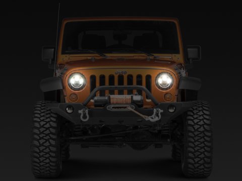 Raxiom 97-18 Jeep Wrangler TJ/JK Axial Halo Headlights w/ DRL Amber Signals- Black Hsng (Clear Lens) thumbnail 4