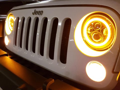 Raxiom 97-18 Jeep Wrangler TJ/JK Axial Halo Headlights w/ DRL Amber Signals- Black Hsng (Clear Lens) thumbnail 5