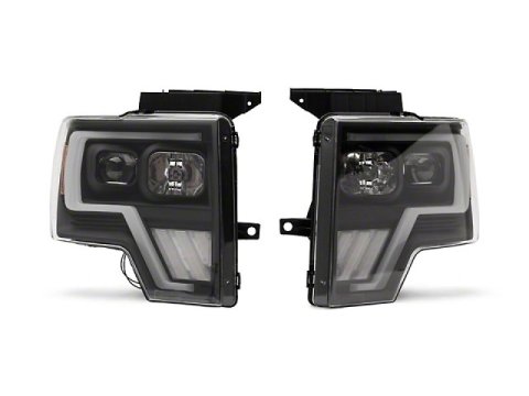 Raxiom 09-14 Ford F-150 G4 Projector Headlights- Black Housing (Clear Lens) thumbnail 1