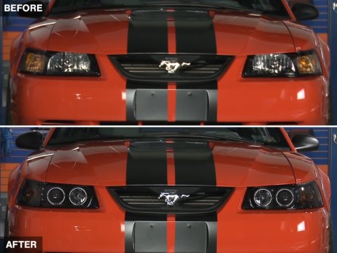 Raxiom 99-04 Ford Mustang Dual LED Halo Projector Headlights- Black Housing (Smoked Lens) thumbnail 3