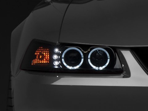 Raxiom 99-04 Ford Mustang Dual LED Halo Projector Headlights- Black Housing (Smoked Lens) thumbnail 7