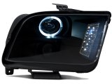Raxiom 05-09 Ford Mustang w/ Halogen LED Halo Prjctr Headlights-Blk Hsng(Smoked Lens Exclude GT500) thumbnail 4