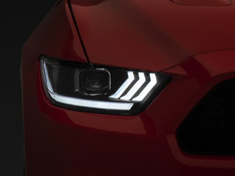 Raxiom 15-17 Ford Mustang GT350 GT500 LED Projector Headlights- Black Housing (Clear Lens) thumbnail 7