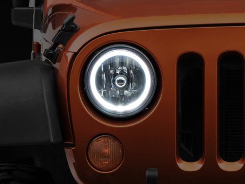 Raxiom 07-18 Jeep Wrangler JK LED Halo Headlights- Chrome Housing (Clear Lens) thumbnail 2