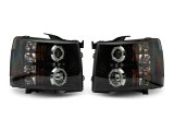 Raxiom 07-13 Silverado 1500 Super White LED Halo Projector Headlights- Black Housing (Clear Lens) thumbnail 3