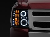 Raxiom 07-13 Silverado 1500 Super White LED Halo Projector Headlights- Black Housing (Clear Lens) thumbnail 4
