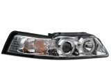Raxiom 99-04 Ford Mustang Dual LED Halo Projector Headlights- Chrome Housing (Clear Lens) thumbnail 3