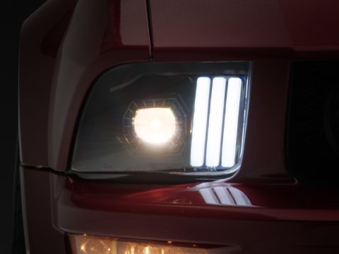 Raxiom 05-09 Ford Mustang w/ Halogen Projector Headlights- Black Housing (Clear Lens) (No GT500 ) thumbnail 1