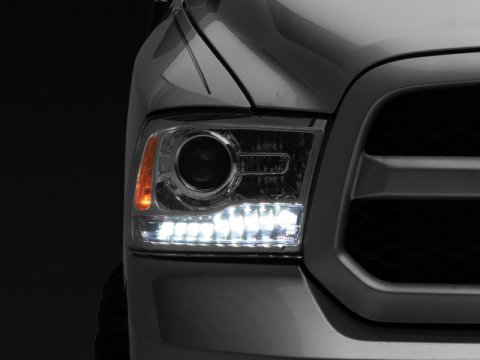 Raxiom 09-18 Dodge RAM 1500 LED Halo Headlights w/ Switchback Turn Signals- Chrome Hsng (Clear Lens) thumbnail 4