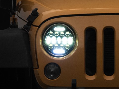 Raxiom 97-18 Jeep Wrangler TJ/JK Axial Series 13-LED Headlights- Black Housing (Clear Lens) thumbnail 1