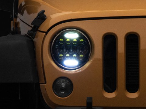 Raxiom 97-18 Jeep Wrangler TJ/JK Axial Series 13-LED Headlights- Black Housing (Clear Lens) thumbnail 6