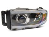 Raxiom 02-05 Dodge RAM 1500 LED Projector Headlights w/ SEQL LED Bar- Black Housing (Clear Lens) thumbnail 4