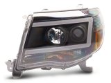 Raxiom 05-11 Toyota Tacoma Axial Series LED DRL Projector Headlights- Black Housing (Clear Lens) thumbnail 5