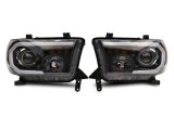 Raxiom 07-13 Toyota Tundra Axial Projector Headlights w/ SEQL LED Bar- Black Housing (Clear Lens) thumbnail 2