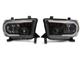 Raxiom 07-13 Toyota Tundra Axial Series Headlights w/ LED Bar- Black Housing (Clear Lens) thumbnail 3