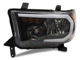 Raxiom 07-13 Toyota Tundra Axial Series Headlights w/ LED Bar- Black Housing (Clear Lens) thumbnail 6