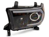 Raxiom 07-13 Toyota Tundra Axial Series Projector Headlights w/ LED Bar- Black Housing (Clear Lens) thumbnail 3