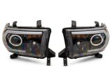 Raxiom 07-13 Toyota Tundra Axial Series Projector Headlights w/ LED Bar- Black Housing (Clear Lens) thumbnail 6