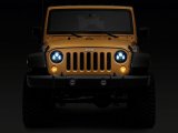 Raxiom 07-18 Jeep Wrangler JK 7-In LED Headlights- Blue Housing- Clear Lens thumbnail 4