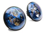 Raxiom 07-18 Jeep Wrangler JK 7-In LED Headlights- Blue Housing- Clear Lens thumbnail 7