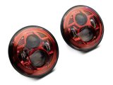 Raxiom 07-18 Jeep Wrangler JK 7-In LED Headlights- Red Housing- Clear Lens thumbnail 5