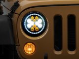 Raxiom 07-18 Jeep Wrangler JK Axial Spider LED Headlights w/Angel Eye Halo- Blk Housing (Clear Lens) thumbnail 1