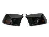 Raxiom 09-18 Dodge RAM 1500 Axial OEM Rep Headlights w/ Single Bulb- Chrome Housing (Smoked Lens) thumbnail 4