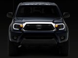 Raxiom 12-15 Toyota Tacoma Axial Series Headlights w/ LED Bar- Black Housing (Clear Lens) thumbnail 4