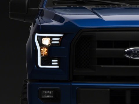 Raxiom 15-17 Ford F-150 G3 Projector Headlights w/ LED Accent- Black Housing (Clear Lens) thumbnail 1