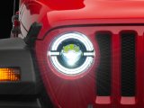 Raxiom 18-23 Jeep Wrangler JL Axial Series 9-In LED Angel Eye Headlights- Black Housing (Clear Lens) thumbnail 1