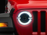 Raxiom 18-23 Jeep Wrangler JL Axial Series 9-In LED Angel Eye Headlights- Black Housing (Clear Lens) thumbnail 3