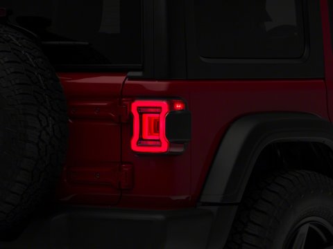 Raxiom 18-23 Jeep Wrangler JL Horizon LED Tail Lights- Black Housing- Red Lens