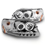 Raxiom 97-03 Ford F-150 LED Halo Projector Headlights- Chrome Housing (Clear Lens) thumbnail 1