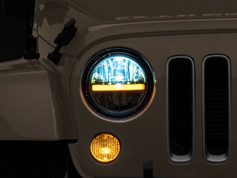 Raxiom 97-18 Jeep Wrangler TJ & JK Axial 7-In LED Headlights w/ DRL - Black Housing (Clear Lens) thumbnail 1