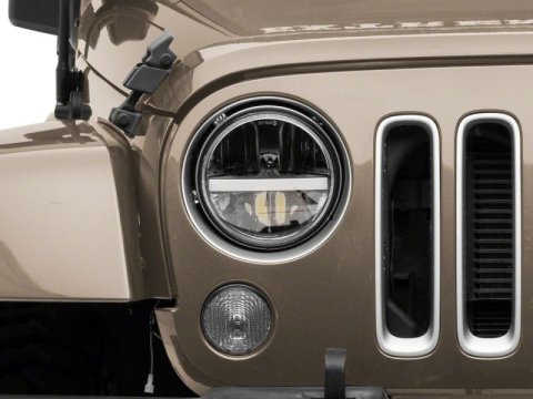 Raxiom 97-18 Jeep Wrangler TJ & JK Axial 7-In LED Headlights w/ DRL - Black Housing (Clear Lens) thumbnail 3