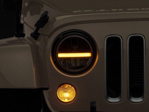 Raxiom 97-18 Jeep Wrangler TJ & JK Axial 7-In LED Headlights w/ DRL - Black Housing (Clear Lens) thumbnail 5