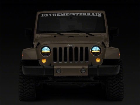 Raxiom 97-18 Jeep Wrangler TJ & JK Axial 7-In LED Headlights w/ DRL - Black Housing (Clear Lens) thumbnail 9