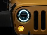 Raxiom 97-18 Jeep Wrangler TJ & JK Axial 7-In LED Headlights w/ DRL- Chrome Housing (Clear Lens) thumbnail 2