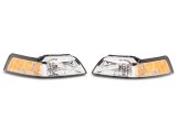 Raxiom 99-04 Ford Mustang Axial Series OEM Style Replacement Headlights- Chrome Housing (Clear Lens) thumbnail 1