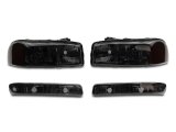 Raxiom 99-06 GMC Sierra 1500 Axial Series OEM Crystal Rep Headlights- Chrome Housing- Smoked Lens thumbnail 1