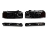 Raxiom 99-06 GMC Sierra 1500 Axial Series OEM Crystal Rep Headlights- Chrome Housing- Smoked Lens thumbnail 4