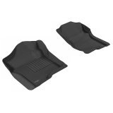 3D MAXpider 2007-2013 Chevrolet Silverado Extended/Crew Cab Kagu 1st Row Floormat - Black thumbnail 9