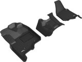 3D MAXpider 12-16 Ford F-250 350 450 Bench Seat No Floor Shift Kagu 1st Row Floormats - Black thumbnail 1