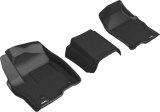3D MAXpider 19-21 GMC Sierra Silverado Double/Crew Bench Seat Kagu 1st Row Floormats - Black thumbnail 1