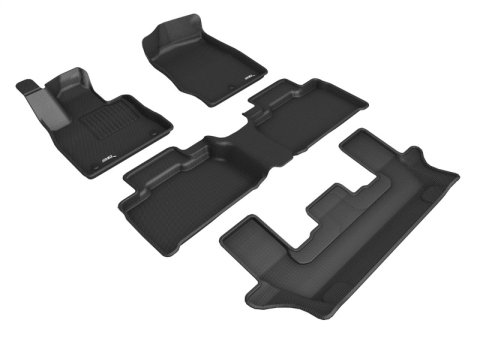 3D MAXpider 2020-2022 Ford Explorer 1st/2nd/3rd Row Floor Mats - Black thumbnail 1
