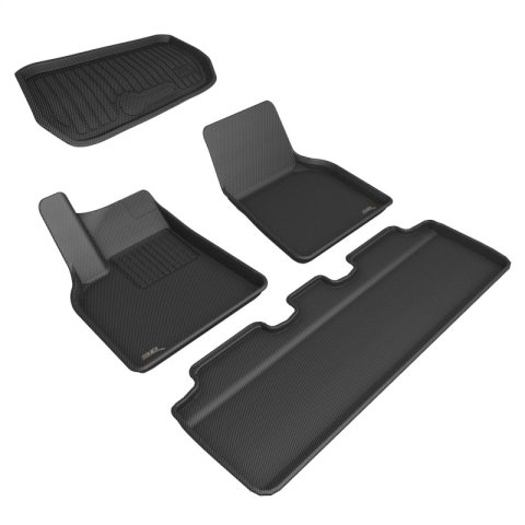 3D MAXpider 21-22 Tesla Model Y 1st & 2nd Row Floormats - Black thumbnail 1
