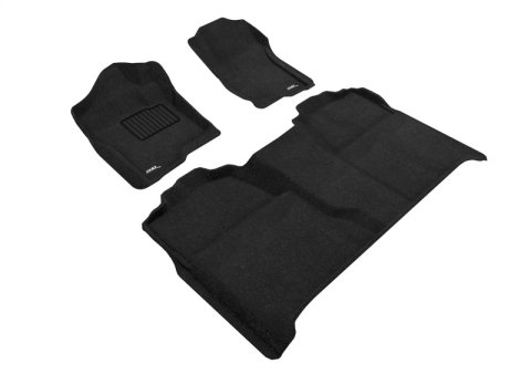 3D MAXpider 07-13 Chevrolet Silverado 1500 Crew Cab Elegant 1st 2nd Row - Floor Mat Set (Black) thumbnail 1