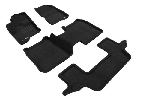3D MAXpider 09-19 Ford Flex w Center Console Elegant 1st 2nd 3rd (2 Eyelets) -Floor Mat Set (Black) thumbnail 1
